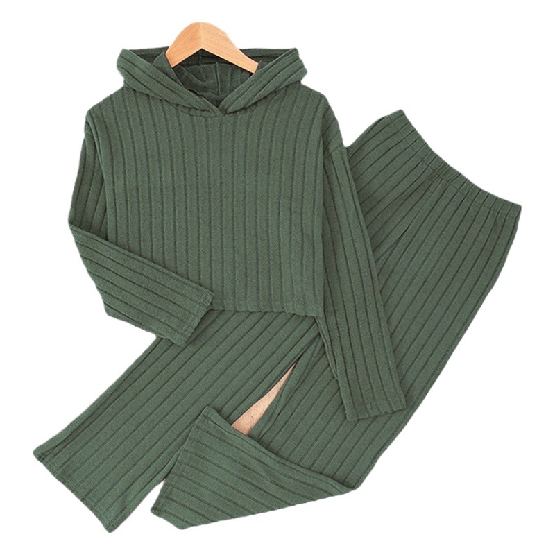 Traje de niña primavera de manga larga jersey casual de niña de punto lindo pantalones rectos suéter de niña traje de dos piezas