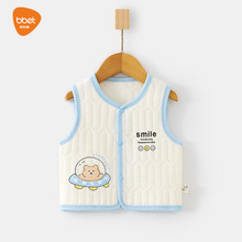 巴比象婴儿保暖马甲宝宝夹棉背心儿童坎肩马夹新生儿纯棉护肚上衣
