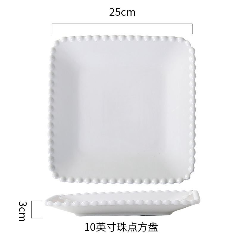 パールエッジセラミック家庭用ライスボウル朝食皿クリエイティブケーキ菓子皿デザートスナックボウルサラダ皿食器|undefined