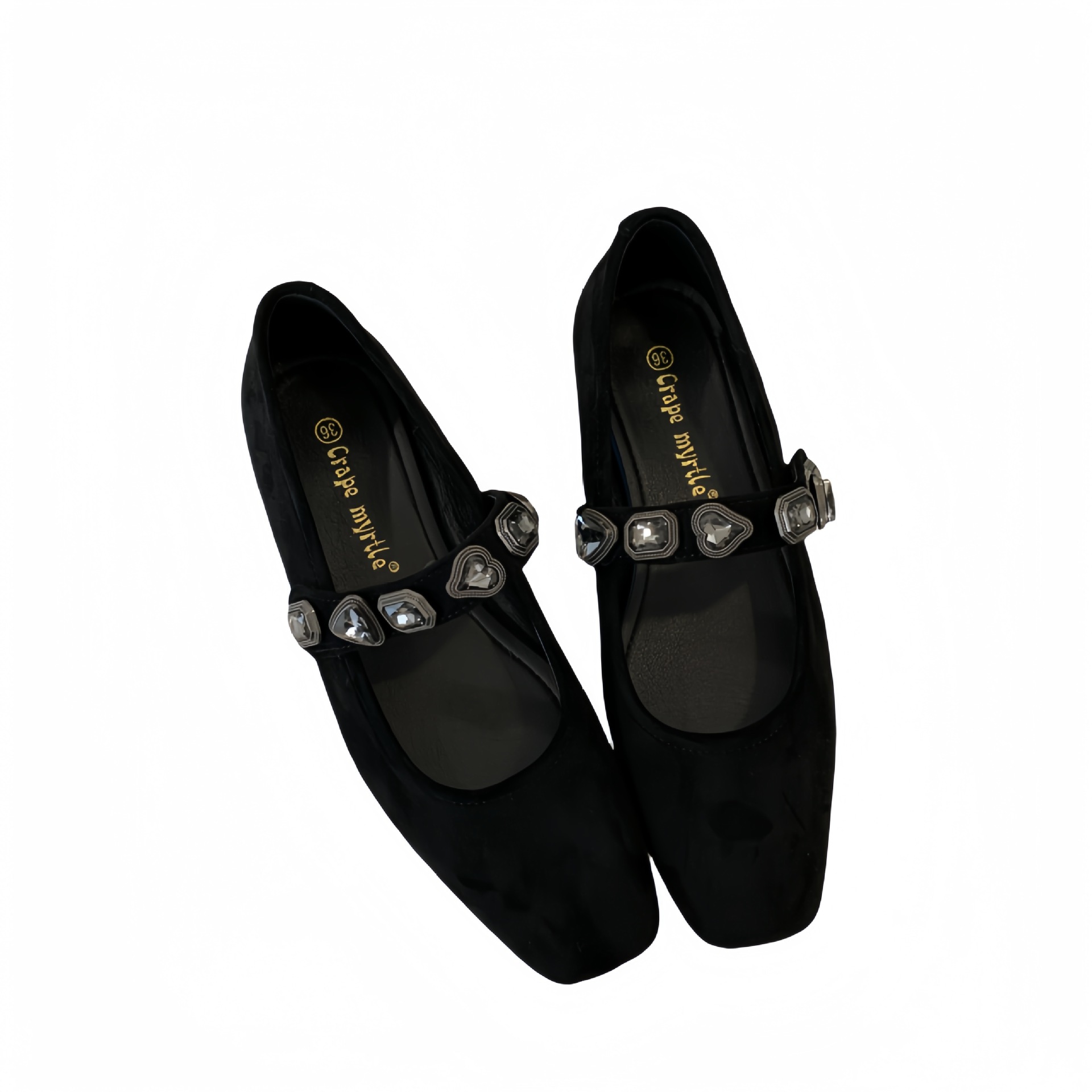 Grape Mom nicho de diseño temperamento cabeza cuadrada pequeña amor estampado de leopardo cinturón de diamantes coreano boca baja Mary Jane zapatos individuales mujer