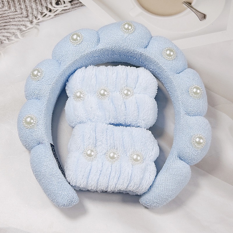 초음파 트위스트 진주 머리띠-파랑 (20*17*4cm 86 그램)