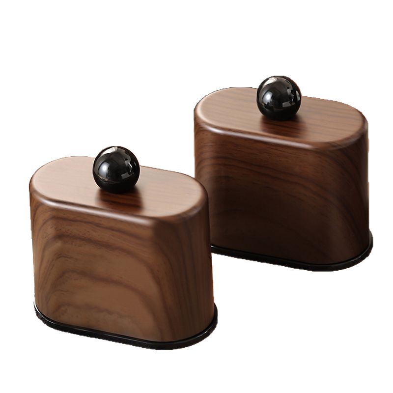 Caja de palillos de dientes de nuez de alto valor facial creativo tubo de hilo dental sala de estar doméstica delicada lata de palillos de dientes nueva caja de almacenamiento de algodón