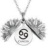 Necklace, zodiac signs solar-powered, pendant engraved, European style