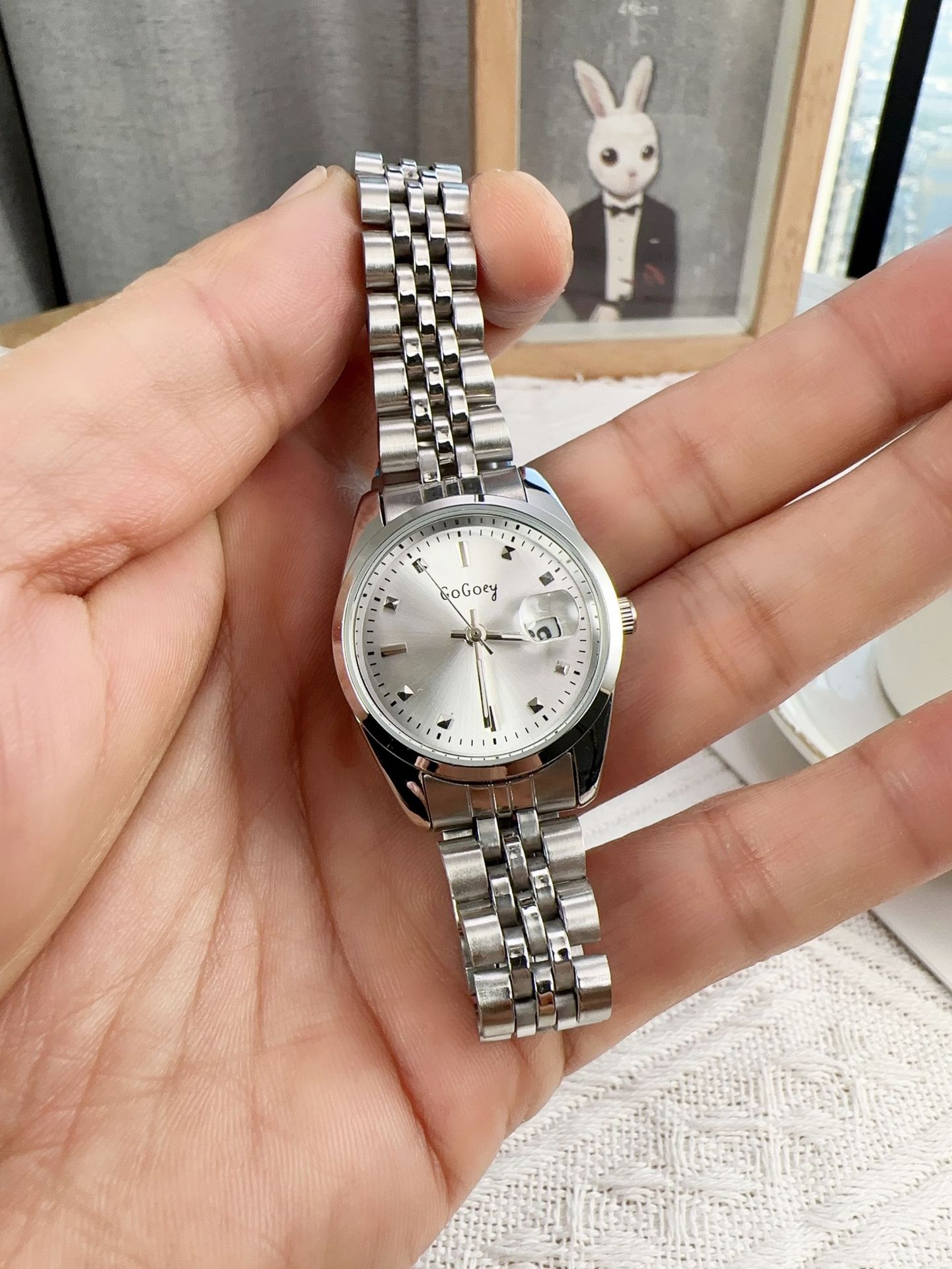 55g Weight Ordinary Glass Mirror Material Steel Belt Strap Material Watch Classification Pointer Display Type Double Side Snaps Buckle Style Round Dial Shape Casual, Daily Occasion Quartz Movement Solid Color Pattern Women's Gender Classic Style Style Classic Style Solid Color Double Side Snaps Quartz Watch Women's Watches 5