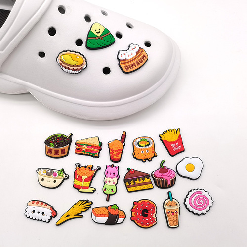 Cute cartoon food series shoe flower, Crocs shoe buckle, garden shoe decorative buckle croc