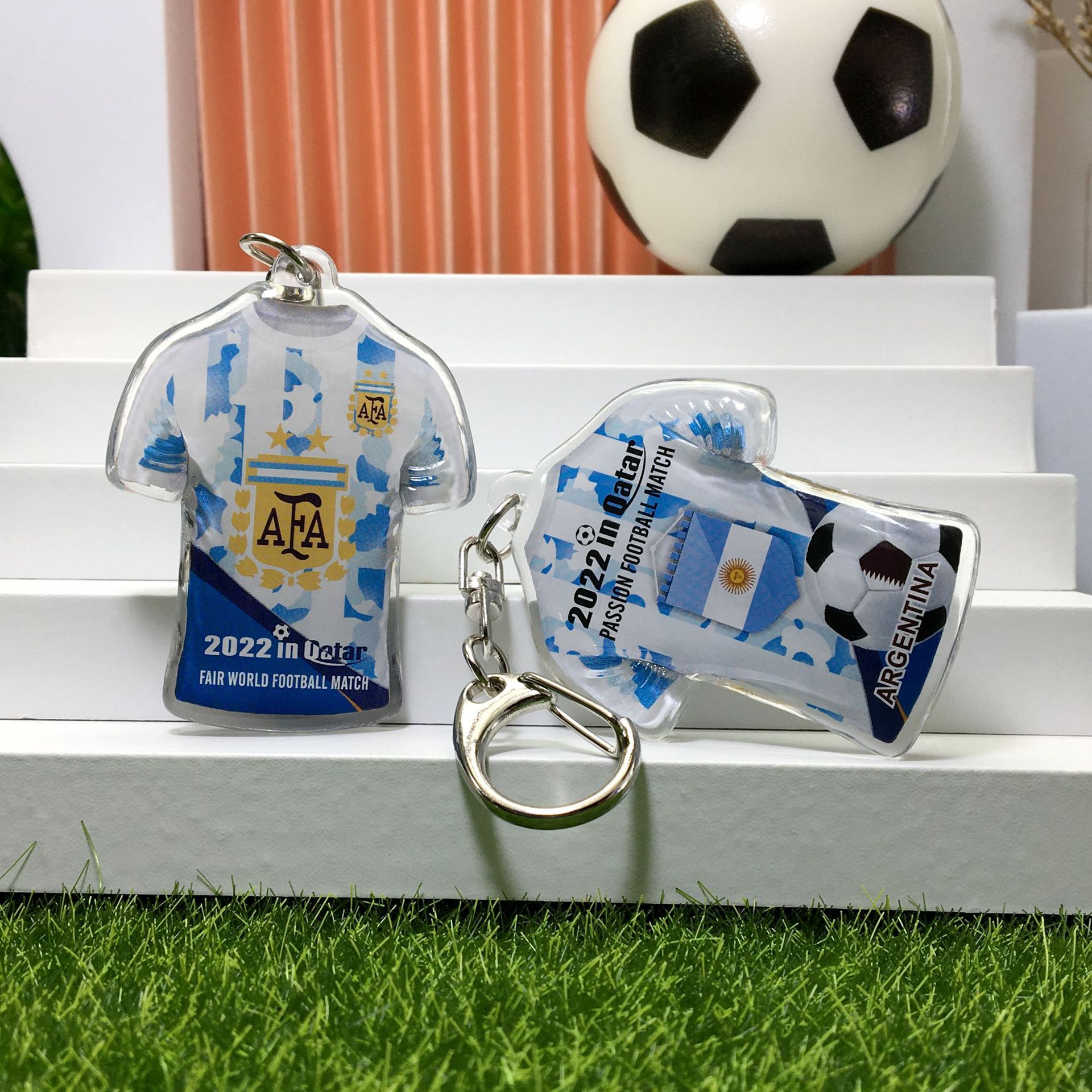 阿根廷队-队徽+旗帜+足球