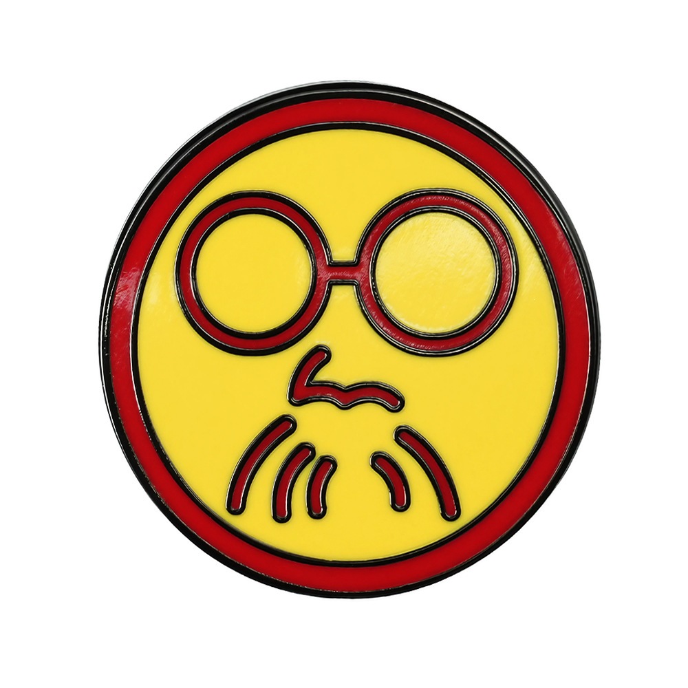 Sakamoto Daily Anime Merchandise Badge Fantasy Adventure Manga Enamel Pin with Glasses and Annoyed Expression Decoration