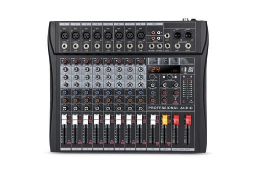 8-Channel Digital Mixing Console with Built-in DSP Effects, USB Bluetooth Reverb, Stage Bar Performance, Wedding, KTV Mixing Console