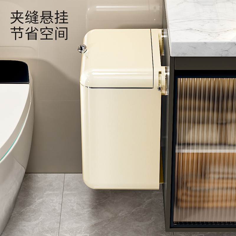 吸盘垃圾桶厕所大容量马桶纸篓夹缝壁挂家用带盖新款卫生间垃圾篓|undefined