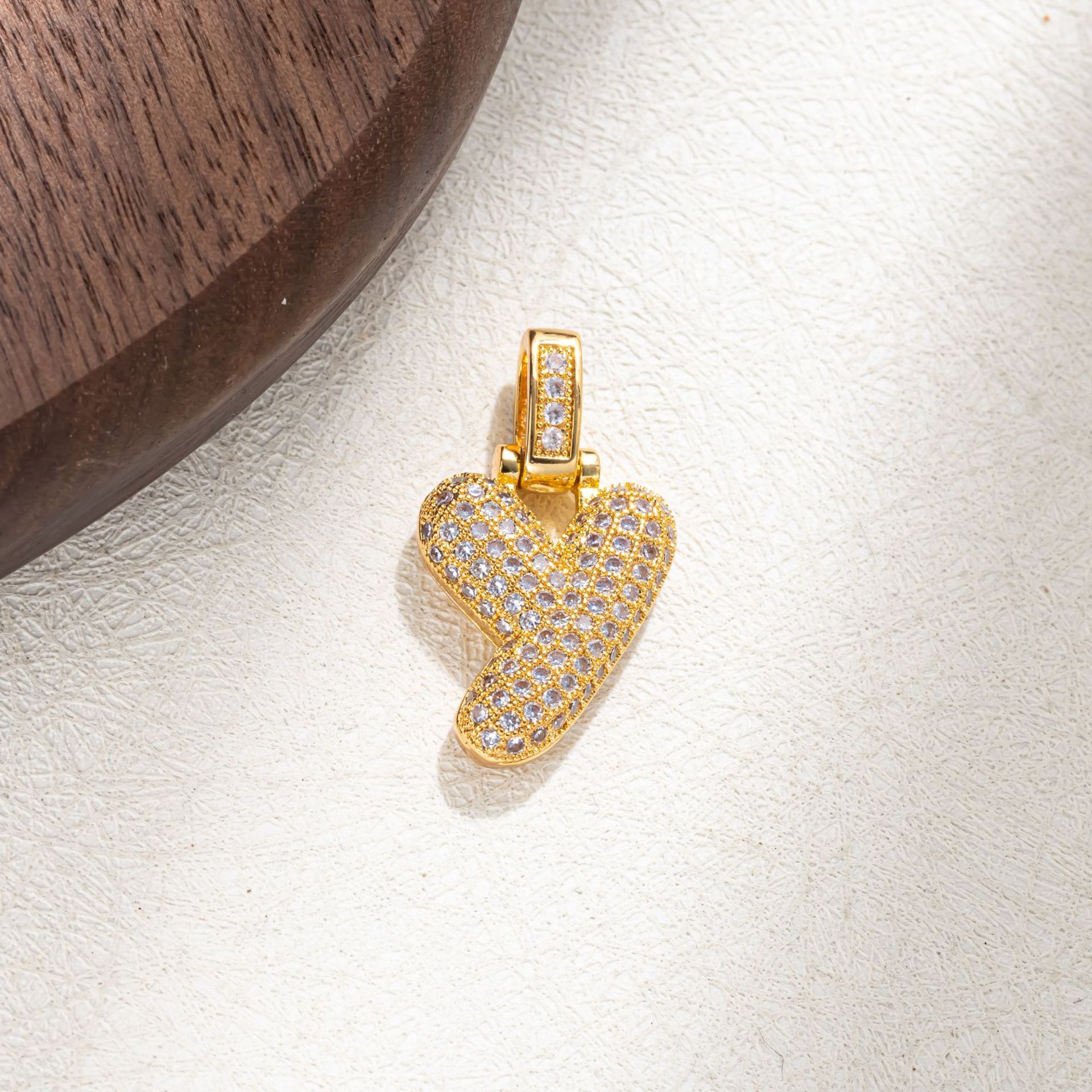 7g Weight Pendant Jewelry Making Type Golden Plated Plating Material Zircon Inlay Material 1 Piece Quantity Casual Occasion Copper Material Letter Pattern Women's Gender Simple Style Style Plating Craft 1 Piece Copper Zircon Letter Pendant 26