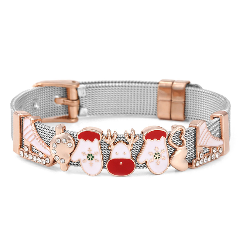 33g Weight Christmas Festival Women's Gender Cute Style Cute In Bulk Stainless Steel Bracelets 9