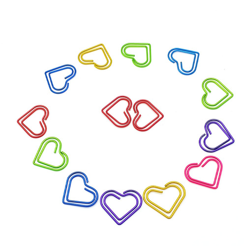 Mini Love Paperclip Bookmark Creative Cute Pin Office Supplies Bookmark Special-Shaped Paperclip Storage Box Fun