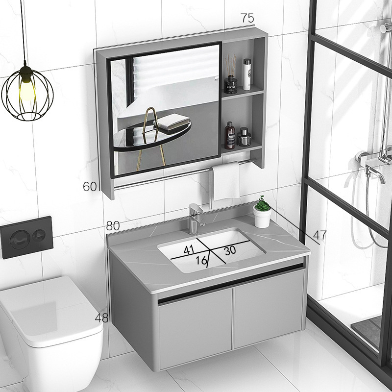 Panal de aluminio gabinete de baño integrado lavabo cuarto de baño lavabo de aleación de aluminio espacio de baño mesa de lavado