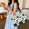 Shopping bag, capacious handheld genuine one-shoulder bag, for students, wholesale