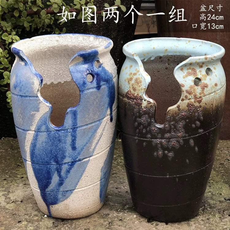  Handmade Cotton High Class, succulent old pile Flower Pot Purple Purple Purple Purgone Pot Purple Sand Pottery Tank Gap Ceramics Jade Pendant