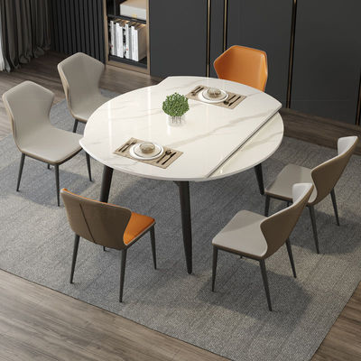 table Telescoping Radius Dual use household Small apartment solid wood fold modern Simplicity Light extravagance Variable round table