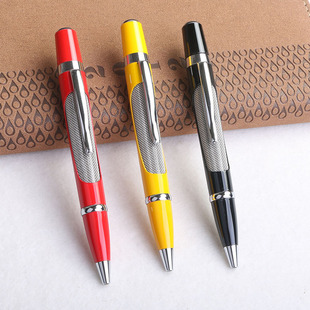 Chinese enterprises supply metal hollow steel wire drawing ballpoint pen creative personality business gifts advertising pen rotating gel pen