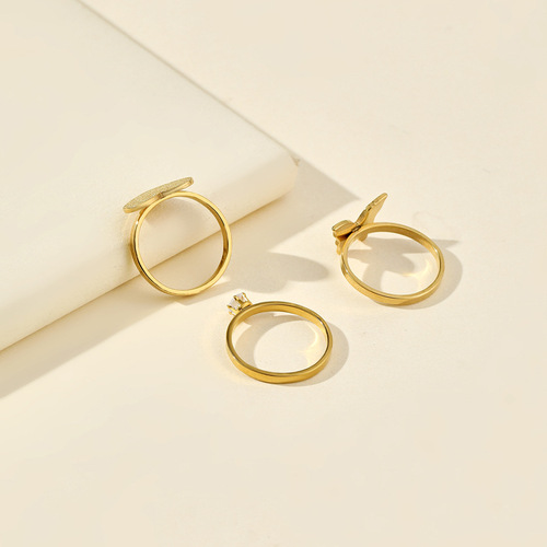 Cross-border new titanium steel ring for women, niche high-end golden diamond inlaid luxury love butterfly stainless steel jewelry manufacturer