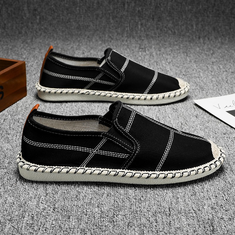 Canvas men's shoes 2022 new summer breathable thin linen old Beijing slip-on cloth shoes national fashion casual fashion shoes