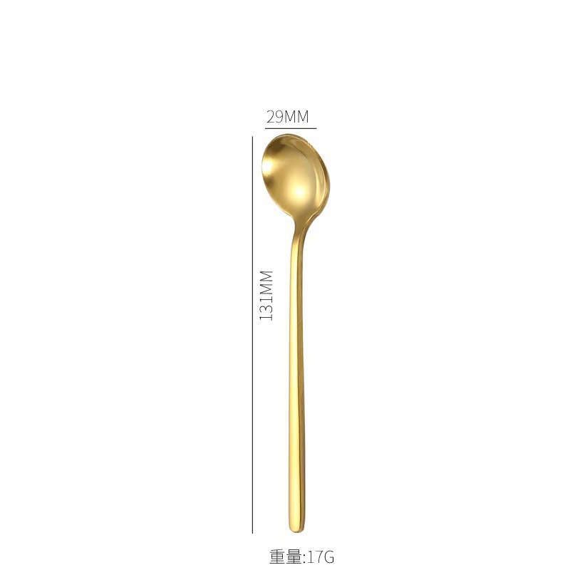 Stainless Steel Small Round Direct From The Manufacturer, In Stock, Stirring Dessert Spoon, Long-handled European-style_voghion.com