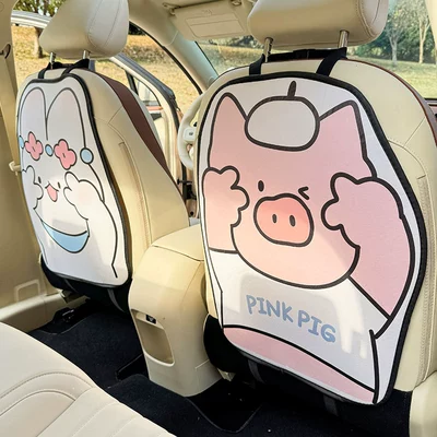 Rear Anti-Dirt Pad, Children's Dirt-Resistant – Chair back anti-kick pad - biyer-bunny-and-piggy-anti-kick-pair