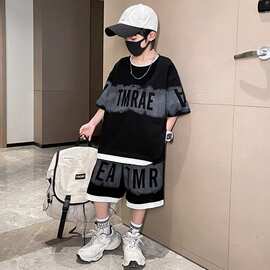 男童夏装套装2025新款短袖运动洋气中大儿童夏季男孩痞帅气时髦潮