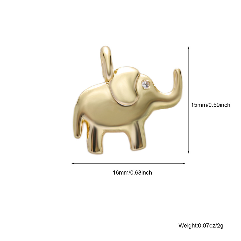 3g Weight Pendant Jewelry Making Type DIY Jewelry Accessories Classification 1 Piece Quantity Copper Material Elephant Pattern All Seasons Season Enamel, Plating Design Classic Style Style 1 Piece Copper Elephant Pendant DIY Jewelry Accessories 9