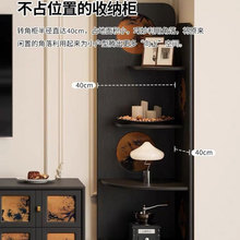 中古风角柜实木客厅复古风转角香云纱三角置物架拐角卧室收纳柜