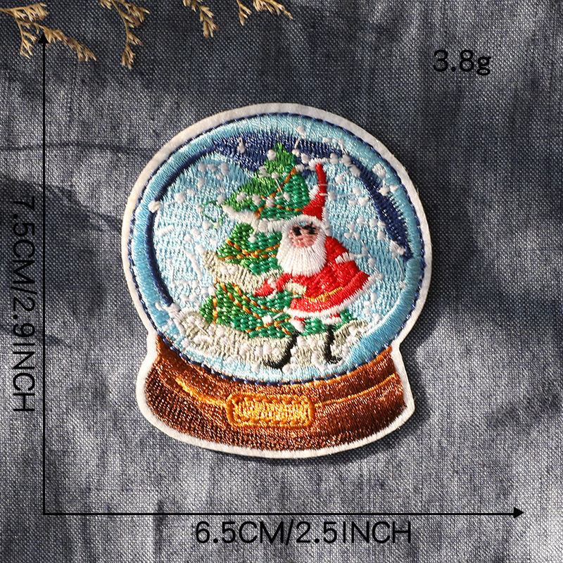 コンピュータ刺繍マーククリスマススパンコール雪だるまダウンジャケット補修破れ穴パッチ装飾デカール刺繍布パッチ|undefined