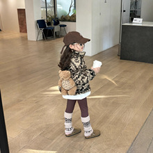 女童韩版洋气外套2025冬季新款童装中小童民族风毛绒夹棉加厚外套
