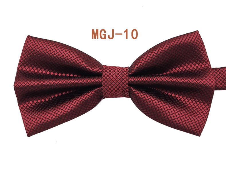 Pajarita negra de color sólido para hombre British Cube Spot Venta al por mayor Ropa formal Boda Doble pliegue Doble lazo de doble capa 27 colores