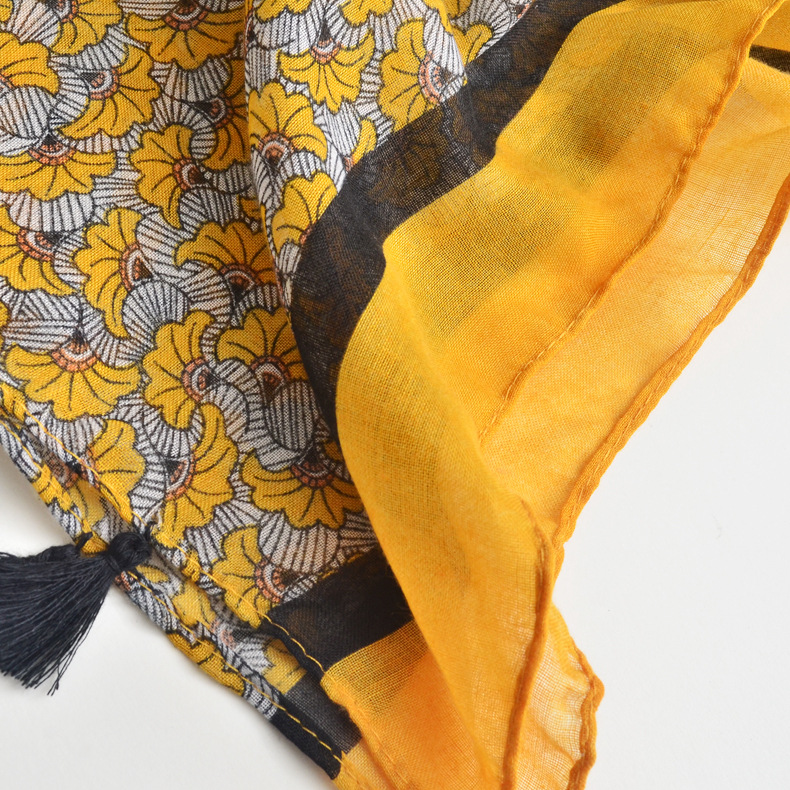 2021 verano nuevo algodón y lino Toalla de playa hoja de impresión viajes vacaciones protección solar bufanda hembra cáñamo aire acondicionado chal