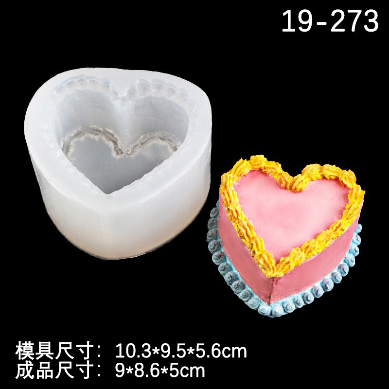 Decoración de la torta tridimensional amor pastel molde de silicona DIY creativo en forma de corazón aromaterapia yeso decoración de la vela del molde