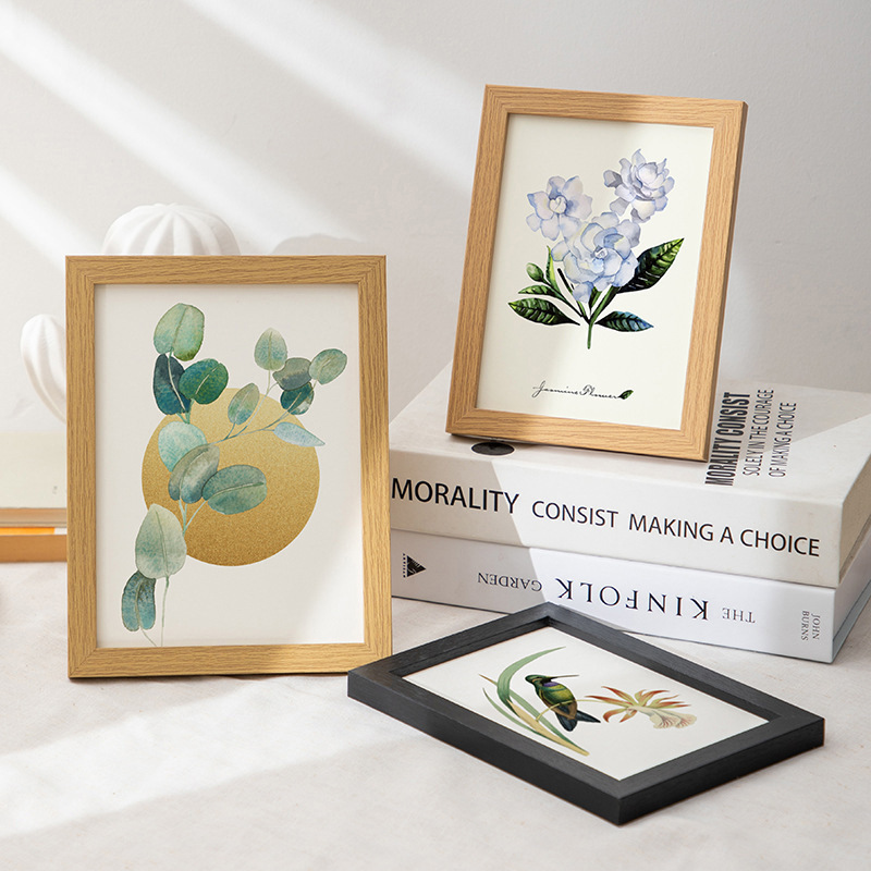Wooden photo frame, empty frame, large size, wall-mounted, A4 certificate, family portrait picture frame, art studio calligraphy display frame Wooden photo frame, empty frame, large size, wall-mounted, A4 certificate, family portrait picture frame, art studio calligraphy display frame