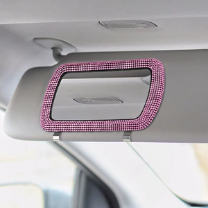 Car sun visor clip-on makeup mirror, car diamond-embellished vanity mirror, additional in-car passenger-side touch-up mirror