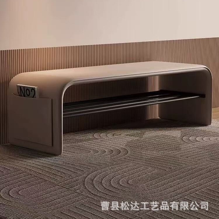 Home Entrance Shoe-Changing Bench with Soft Upholstery, Integrated Sofa for Entryway, Dressing Room Bench, Long Bench at the End of the Bed