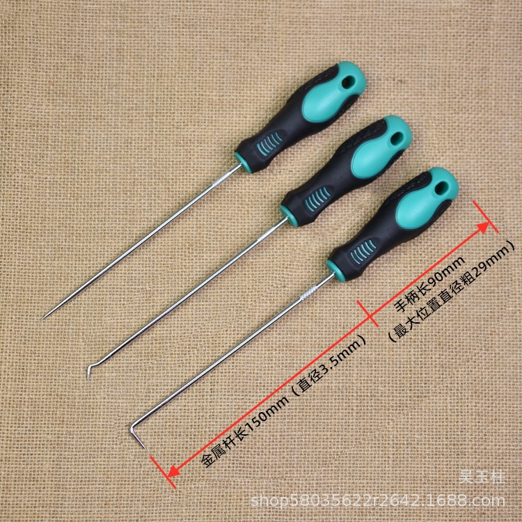 Tirador gancho sello de aceite destornillador Juego de 4 piezas destornillador gancho de ángulo recto cartucho de tóner polvo herramienta de protección automática desmontaje O-ring