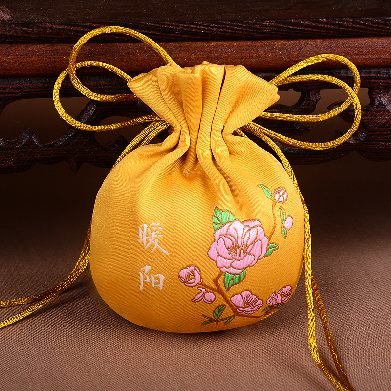 中式古風香包成品 空袋荷包掛脖端午節漢服掛飾福字圓形香囊