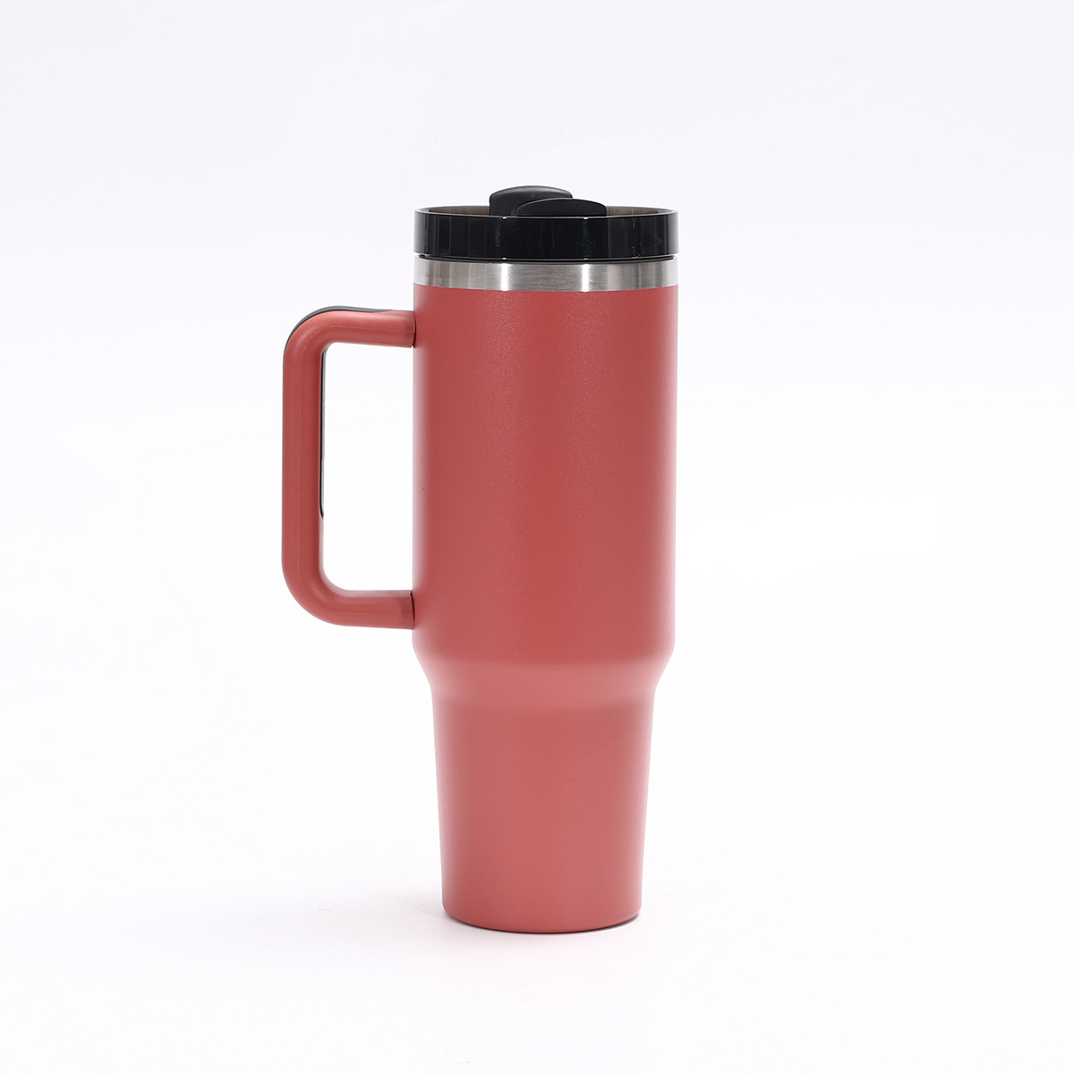 Taza de coche con mango de 40oz transfronterizo Taza de aislamiento de acero inoxidable 304 de doble capa de vacío Taza de hielo de gran capacidad con pajita
