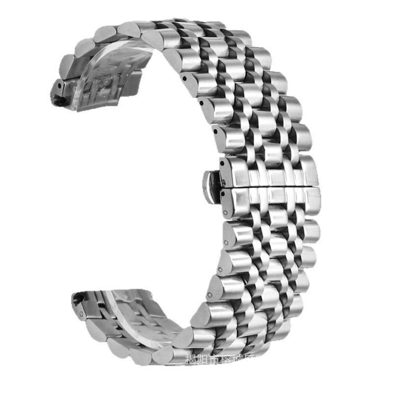 ユニバーサルメンズステンレススチール時計ストラップスチールストラップ 22 ミリメートル時計ストラップバタフライバックルメタル時計チェーン 7 ビーズストラップ|undefined