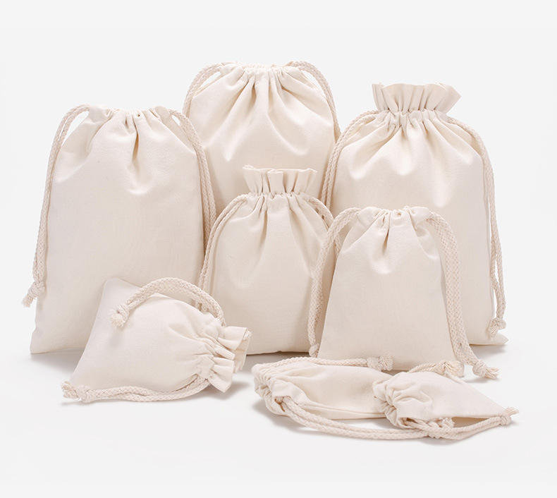 棉布袋现货批发可印制图案本色束口袋环保抽拉绳纯棉礼品袋帆布袋