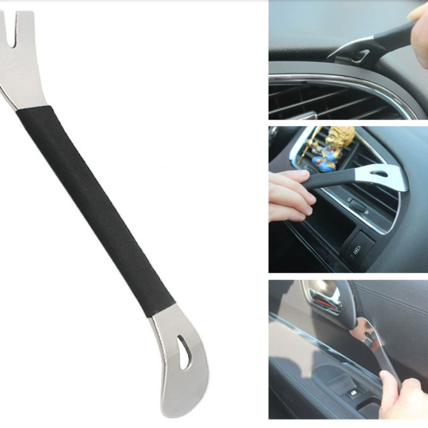 Автомобиль из нержавеющей стали металлическая аудионавигация Центральная панель управления приборная панель дверная Пряжка отвертка инструмент для снятия лома рокер