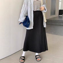 欧货~2025秋新款呢子百褶松紧腰轻奢半身裙女0929-173G