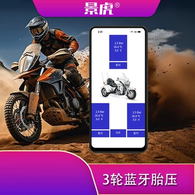 Motorcycle Tire Pressure Monitor Tire pressure monitoring system - 3-wheel-mobile-app-bluetooth-50