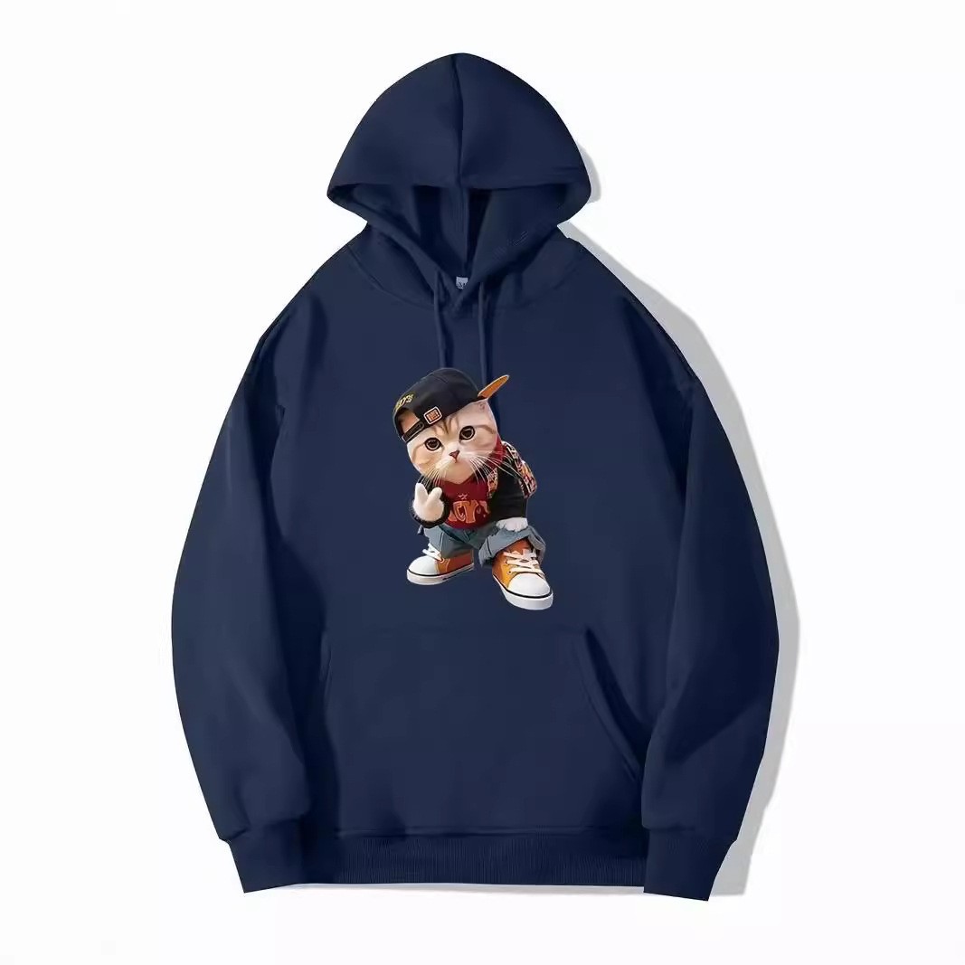 Nuevo suéter animado con sudadera con capucha cálida y cómoda con estampado para hombres y mujeres