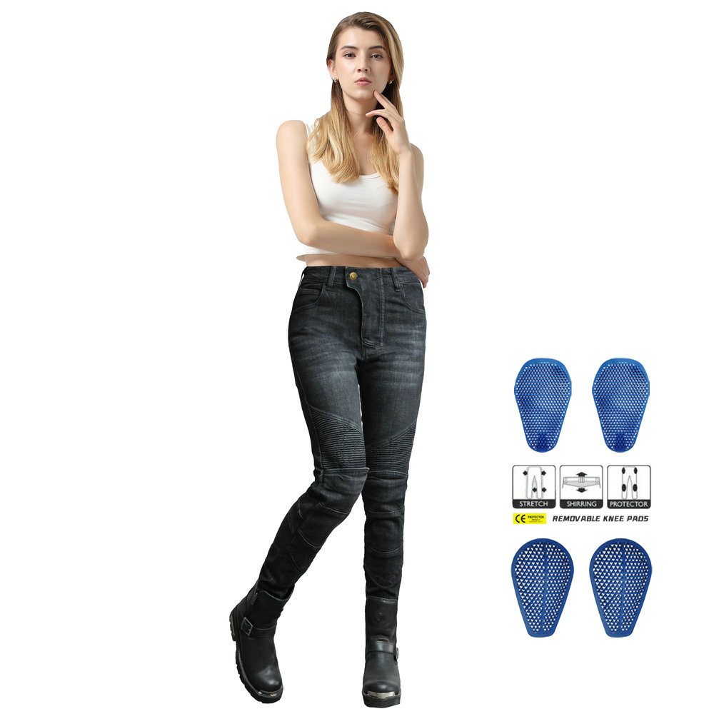 Loong biker motocicleta jeans Mujer Caballero motocicleta montar pantalones retro anti-caída pantalones silicona equipo de protección