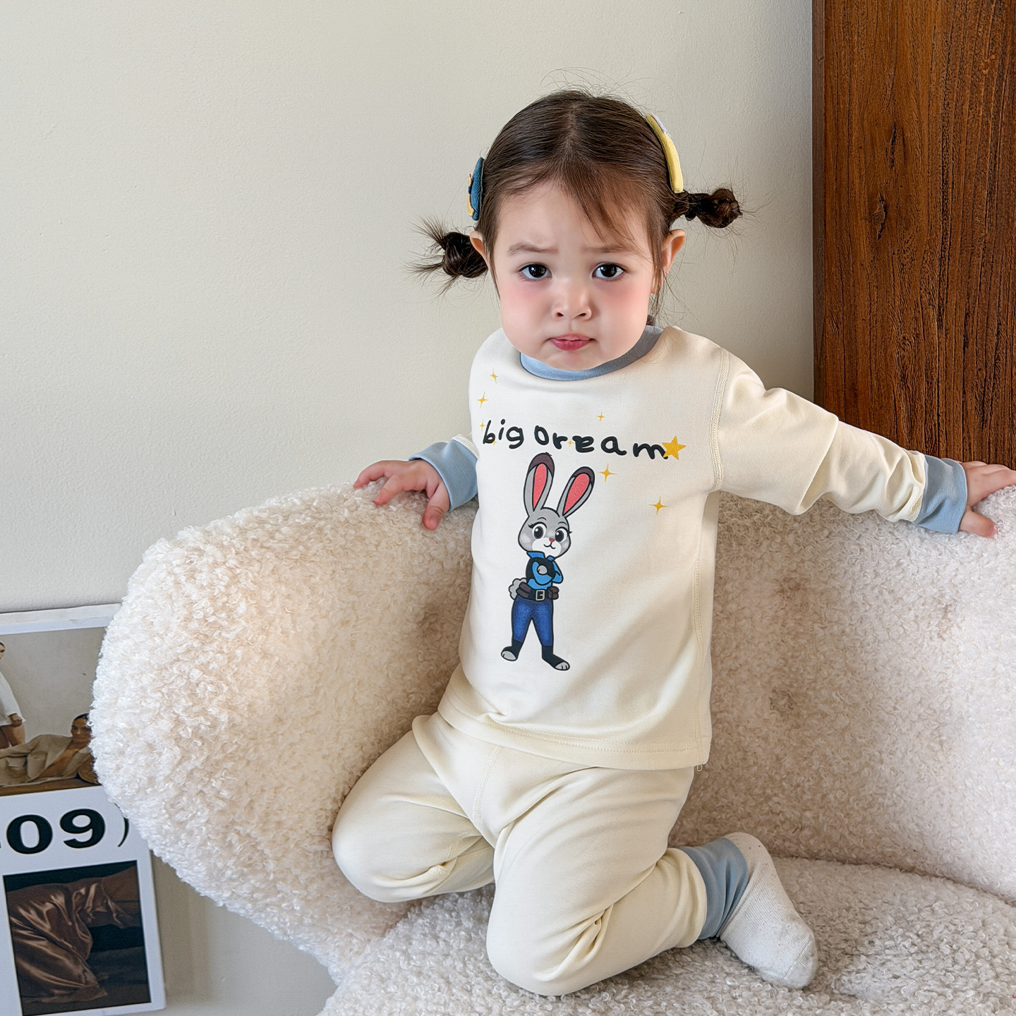 Sugar Pear ropa infantil pijama infantil ropa de invierno bebé ropa de hogar set A algodón sin costuras chaqueta de otoño de niñas