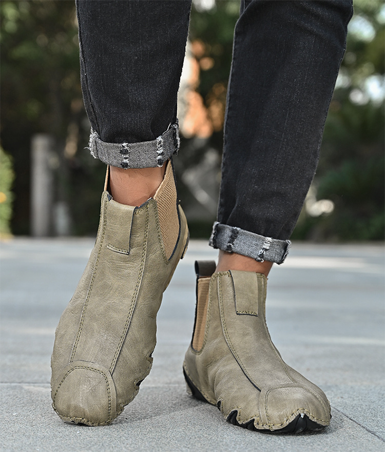 Toamna și iarna, cizme Martin înalte pentru bărbați, mărime mare, din piele de vacă autentică, din bumbac, calde, pentru toamnă și iarnă_voghion.com