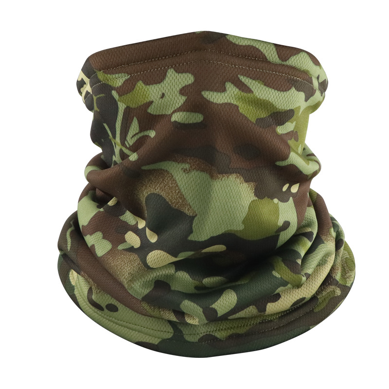 Máscara de invierno transfronteriza con buñuelo de vello grueso turbante de camuflaje para montar al aire libre con cubierta de cuello caliente para esquiar