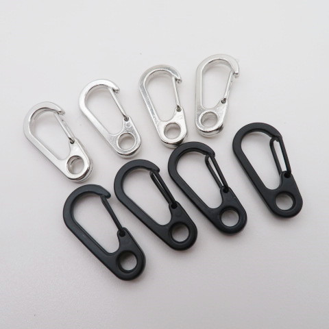 锌合金迷你钥匙扣 S钩SF钩 小D钩 电泳黑饰品挂钩